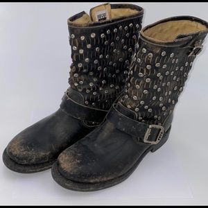 Frye Jenna studded Moto boots